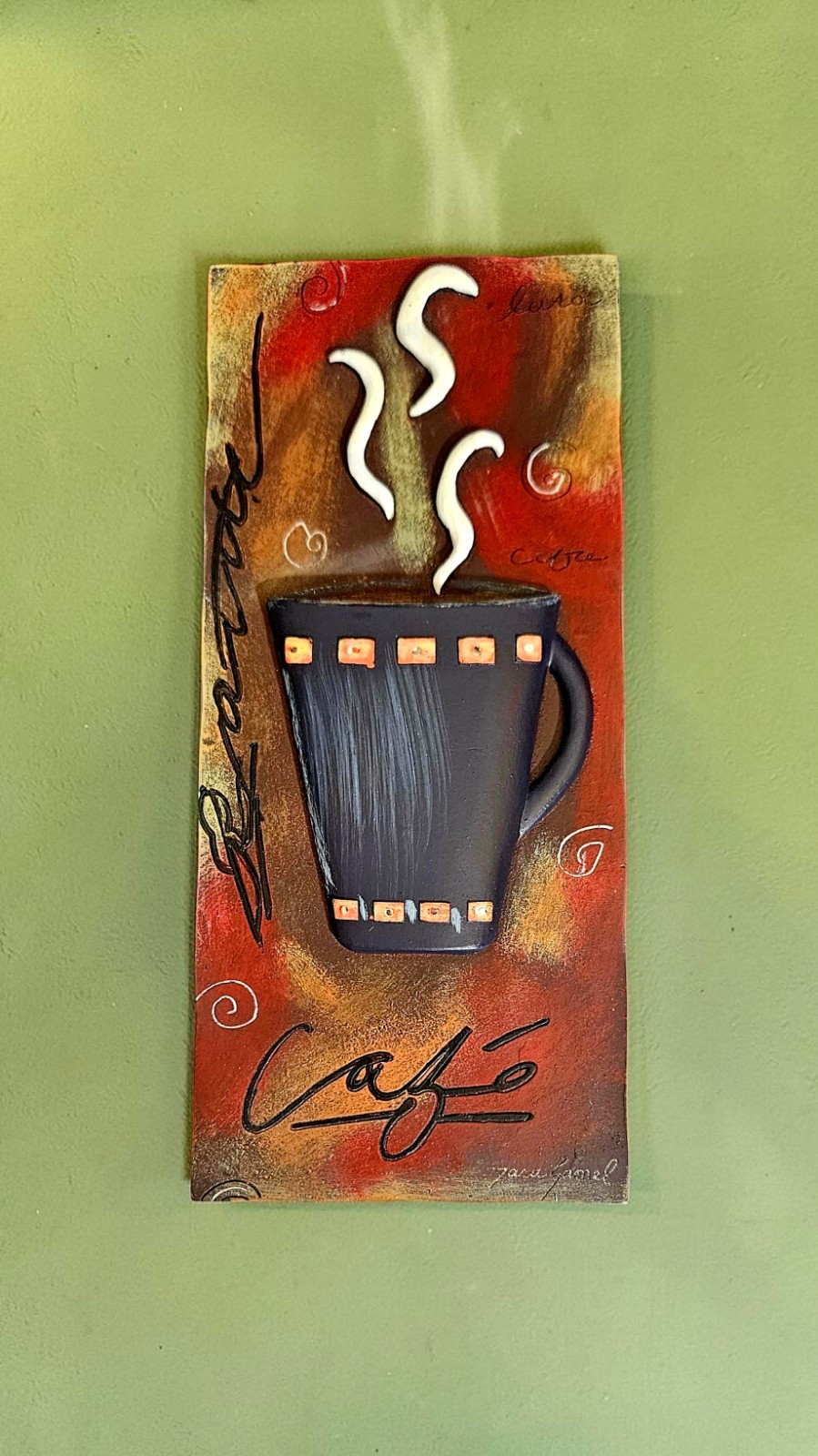 Tara Gamel 3D Coffee Frappuccino Wall Art Plaque Tile Cafe Set Of 4