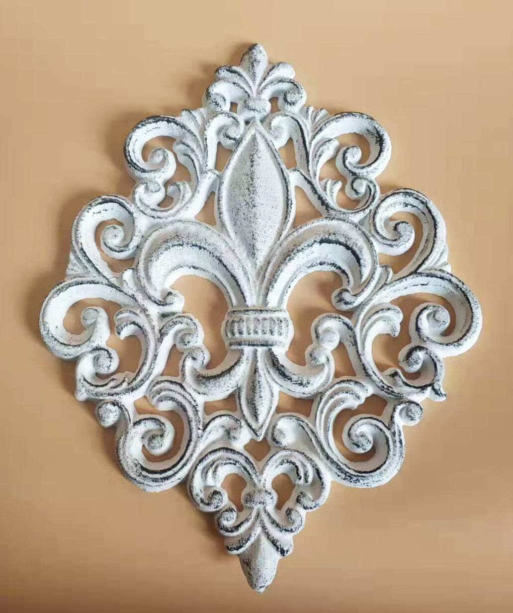 Lulu Decor, Cast Iron Fleur De Lis Wall Decoration Plaque, Antique Home Decor