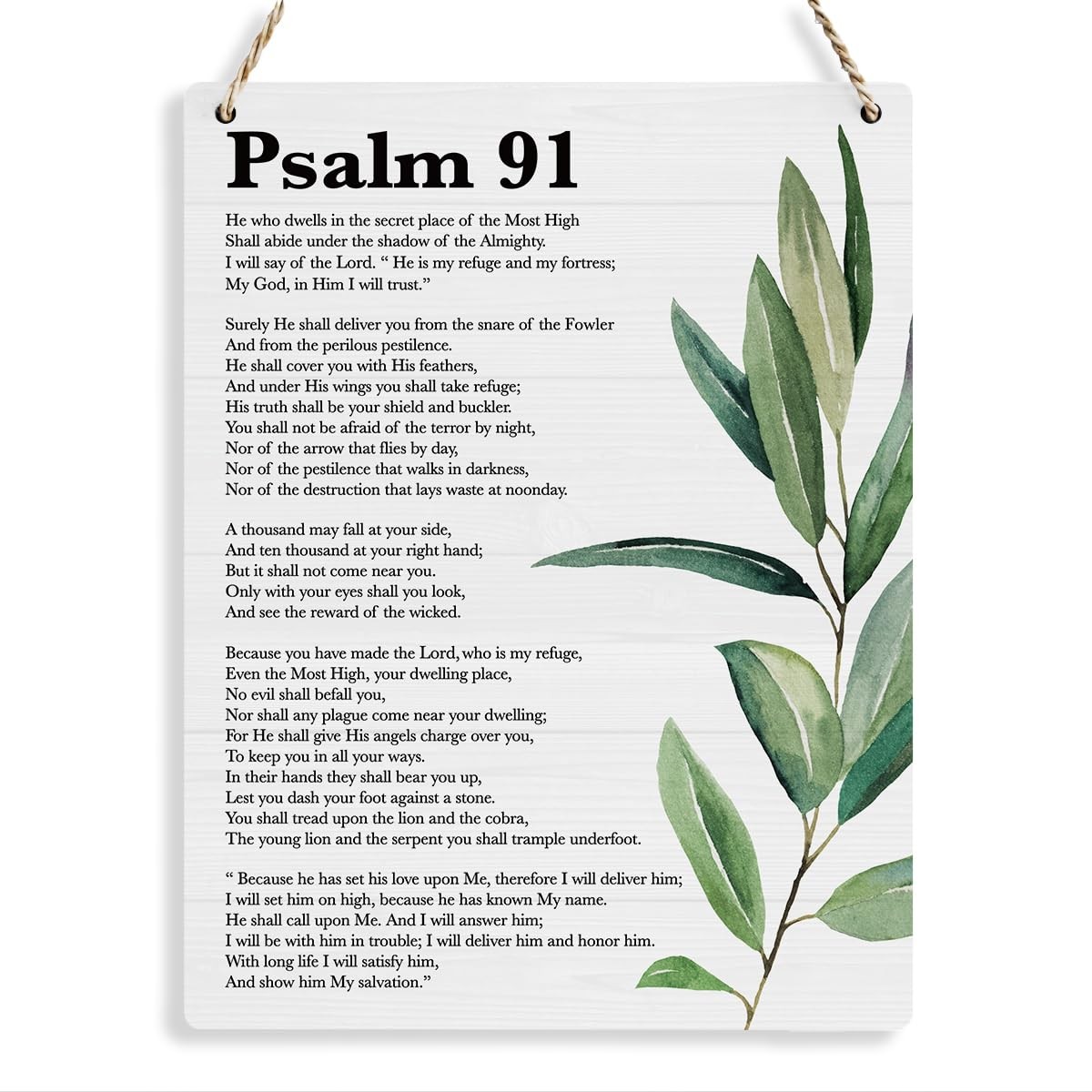 Inspirational Scripture Wall Art Bible Verses Psalm 91 10″L x 8″W, psalm 91