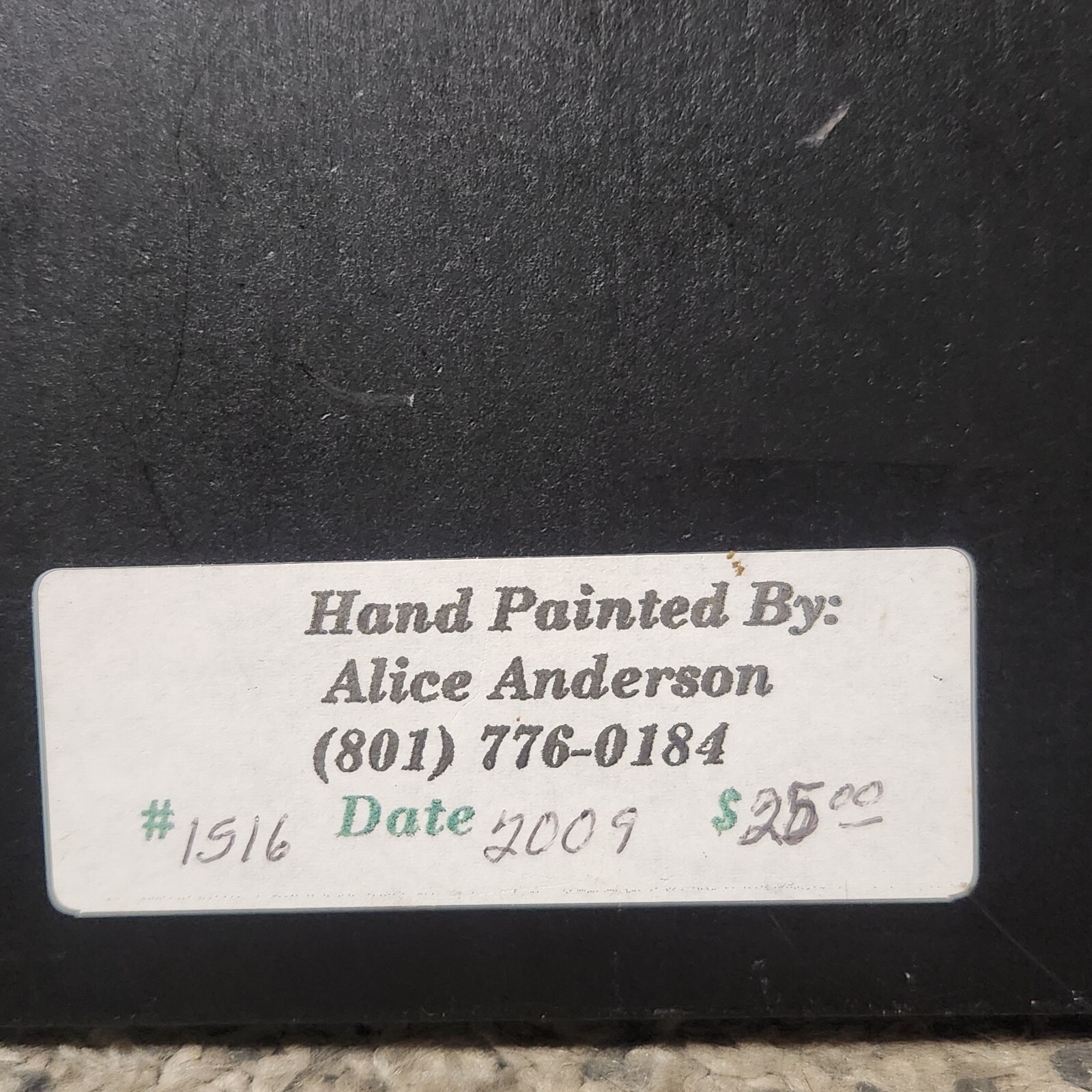 Hand Painted Signed Alice Anderson Wall Plaque Wildlife Deer In Woods 9-7/8 X 6″