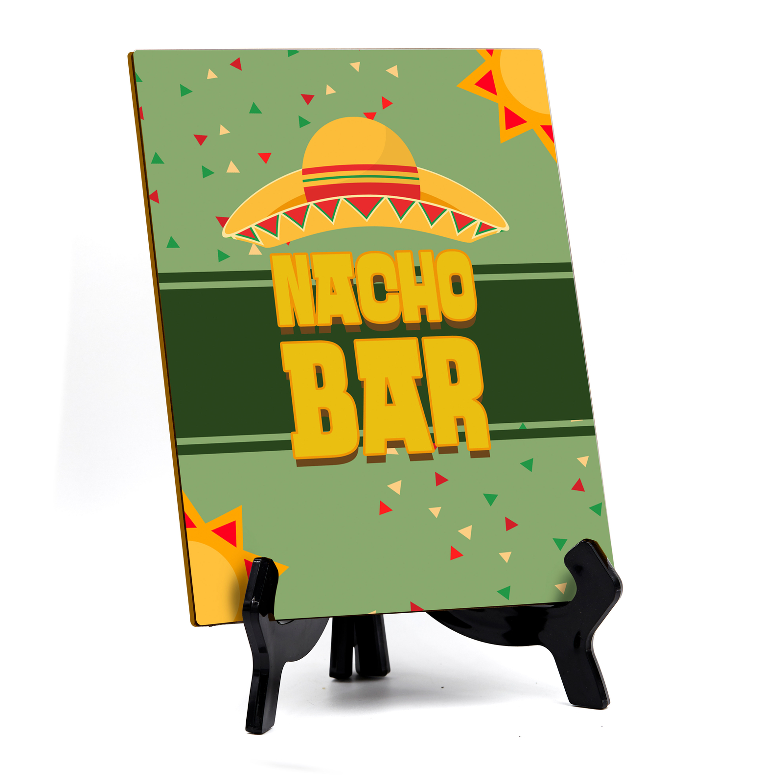Signs ByLITA Nacho Bar Hat, Table Sign with Acrylic Stand (6×8“)