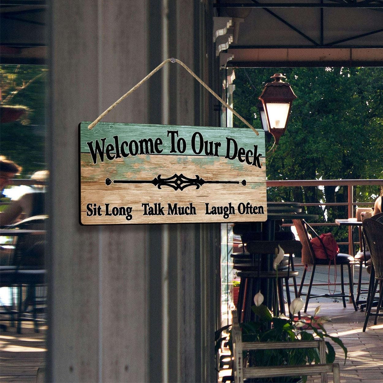 Outdoor Deck Decor Signs For Outside Welcome To Our Deck Sign Backyard Signs Poo