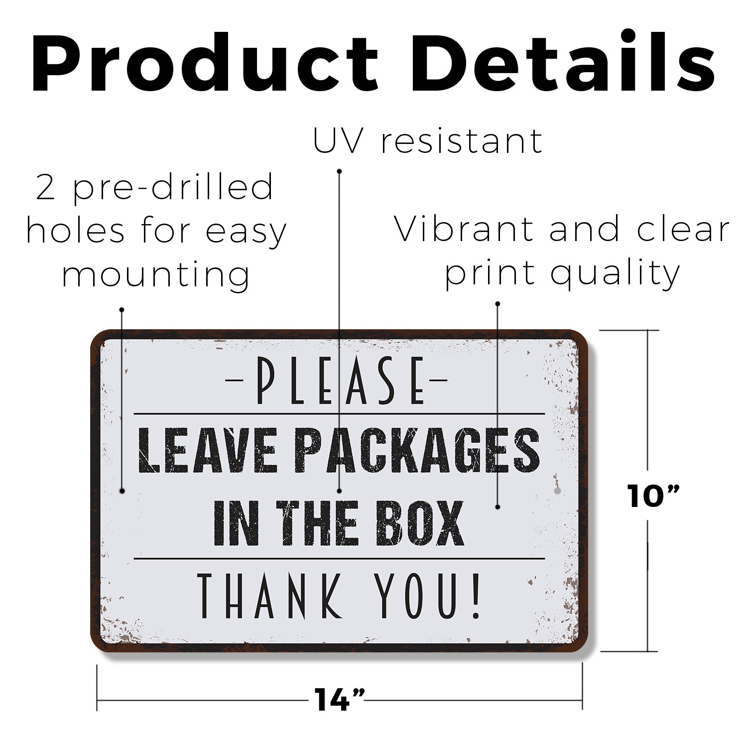 Please Leave Packages In The Box Sign Thanks For The Help Perfect for Porches