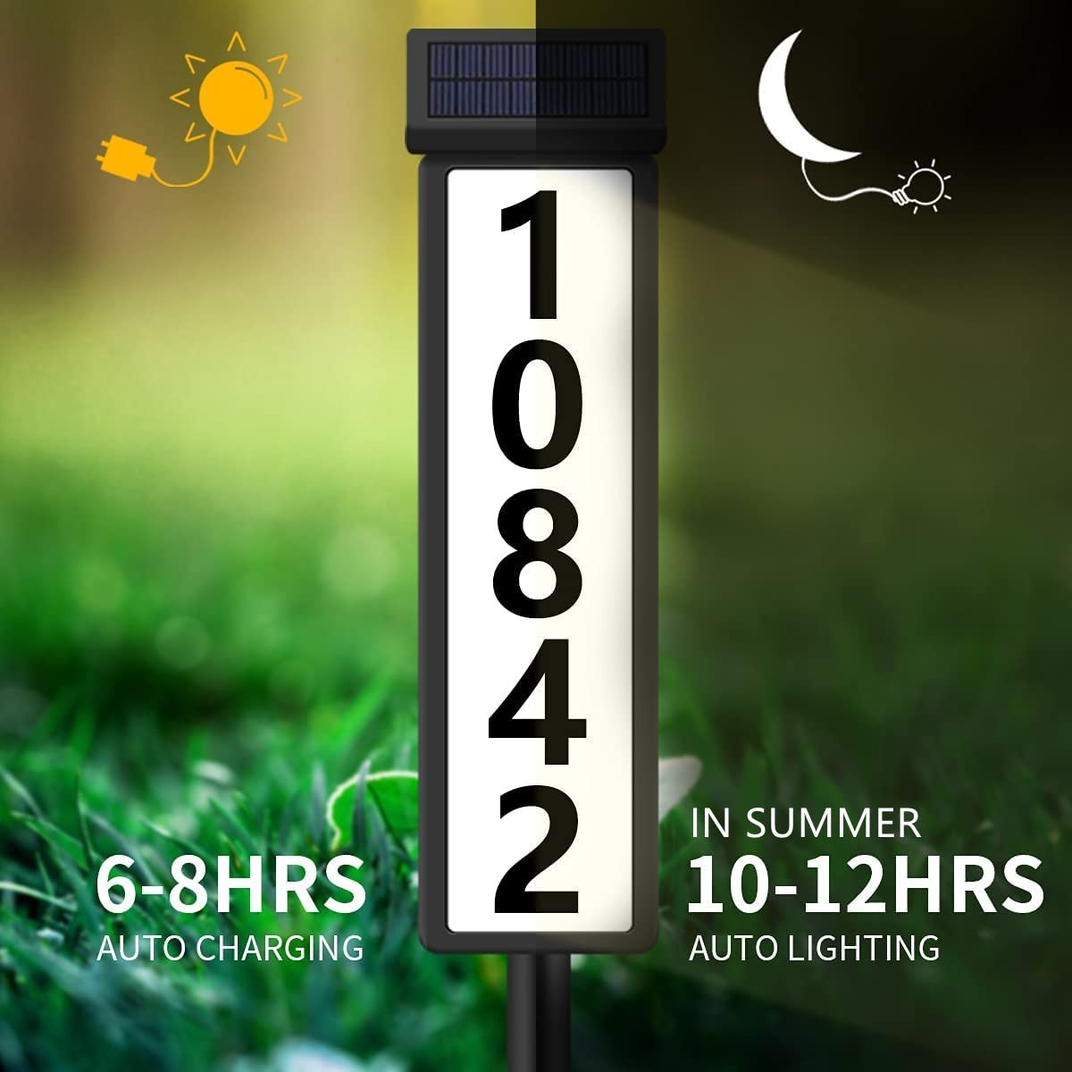 House Numbers Solar Address Plaques Sign Driveway Marker Street Sign Lighted Hou