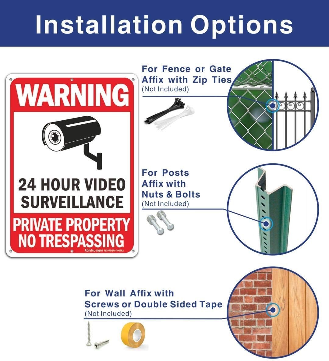 Reflective No Trespassing Signs – 4 Pack, Weather Resistant & Easy to Install
