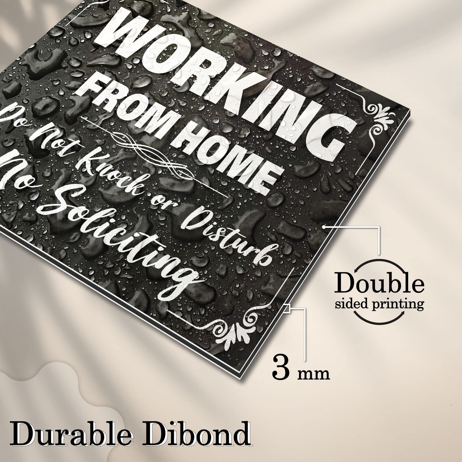 Working From Home Sign 10×8 Dibond Do Not Disturb Door Hanger Sign No Soliciting