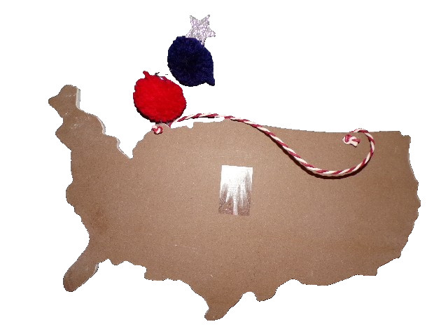 New 16″x8″ Wooden plaque United States of America Hanging Decor tassels sterTB