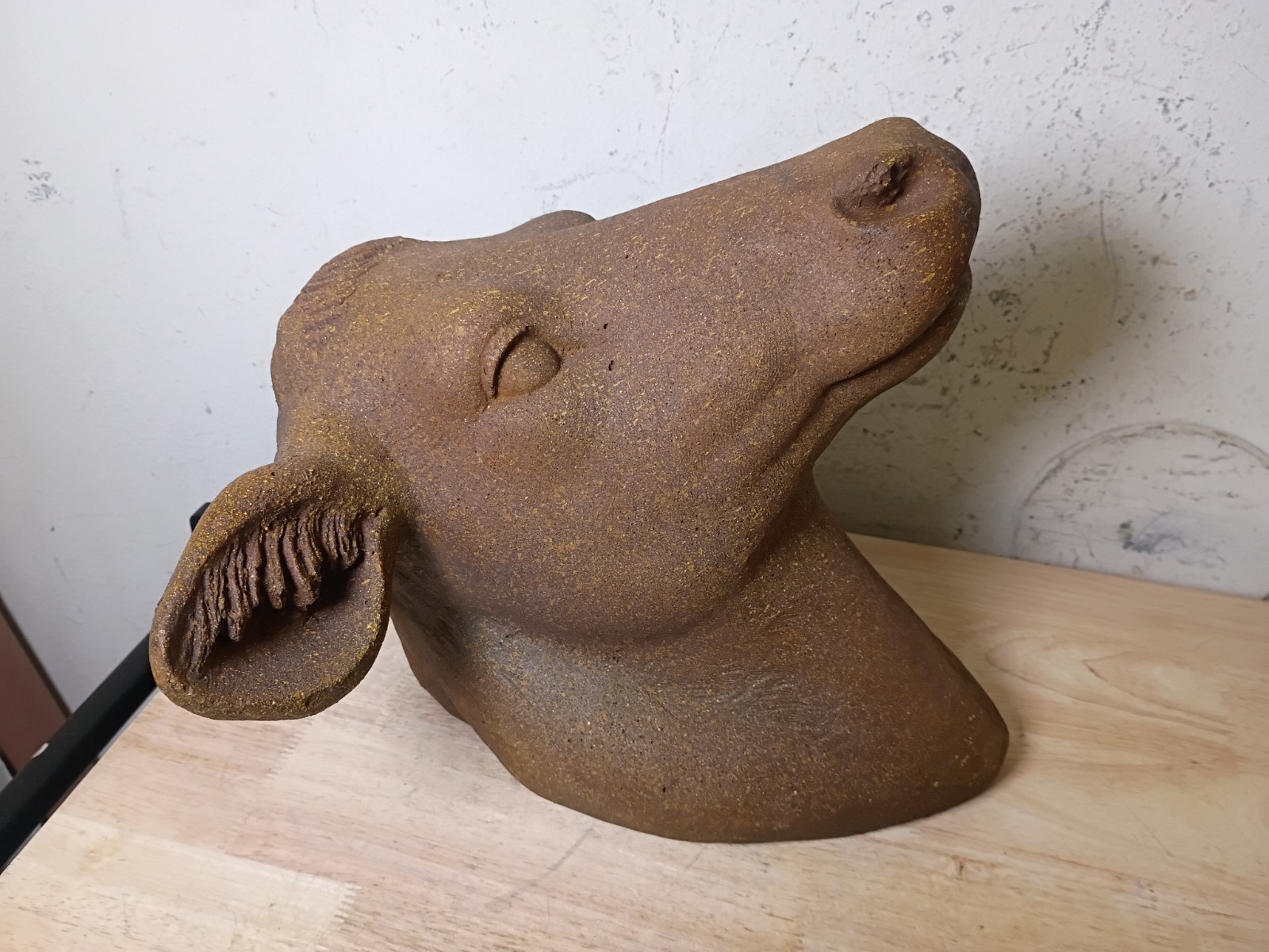 Large Terracotta Cow Head Rustic Decor 11.5″ x 13.5″ x 13″ **EC