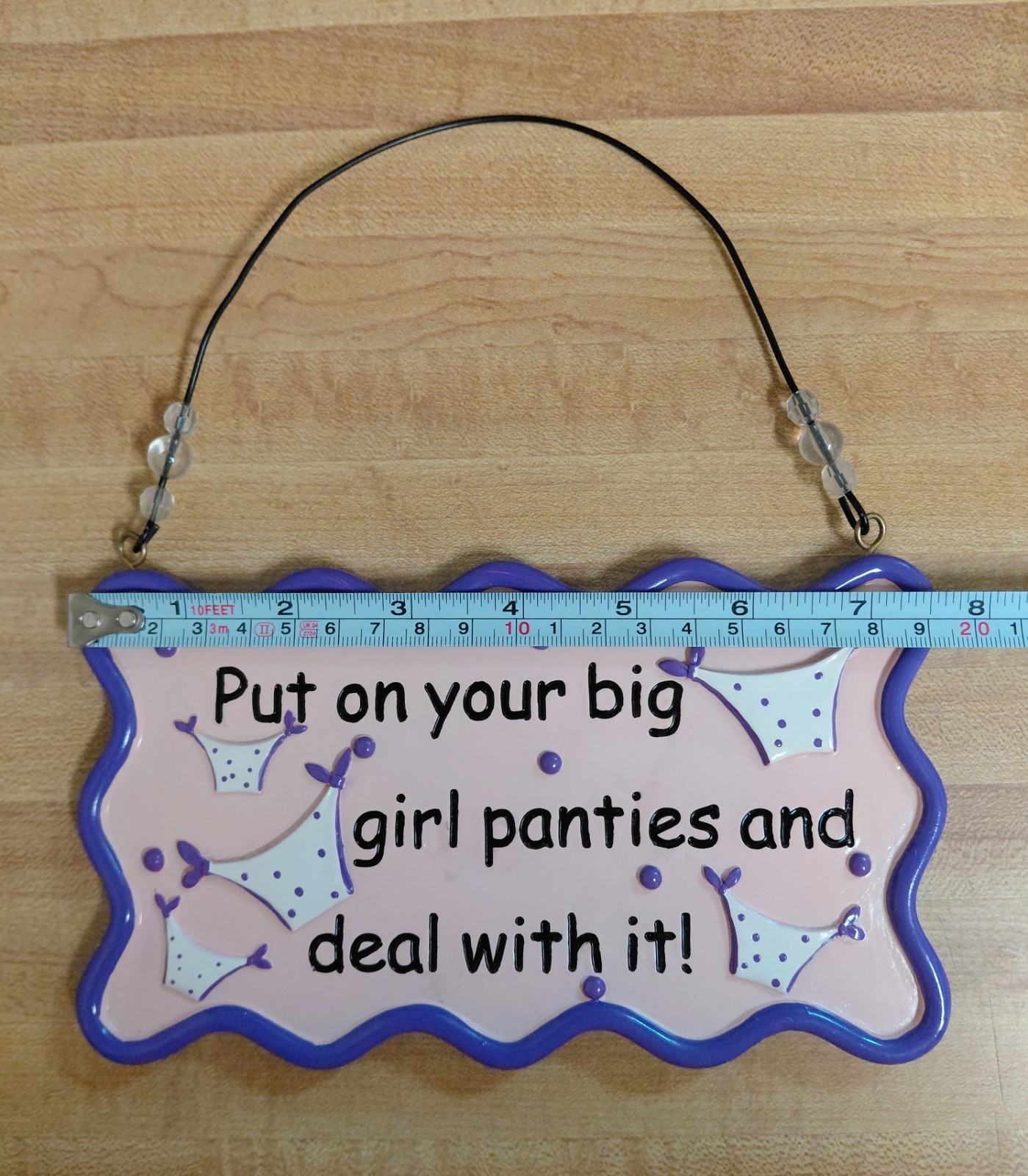 Purple Put On Your Big Girl Panties And Deal With It Wall Decor Hanging Sign