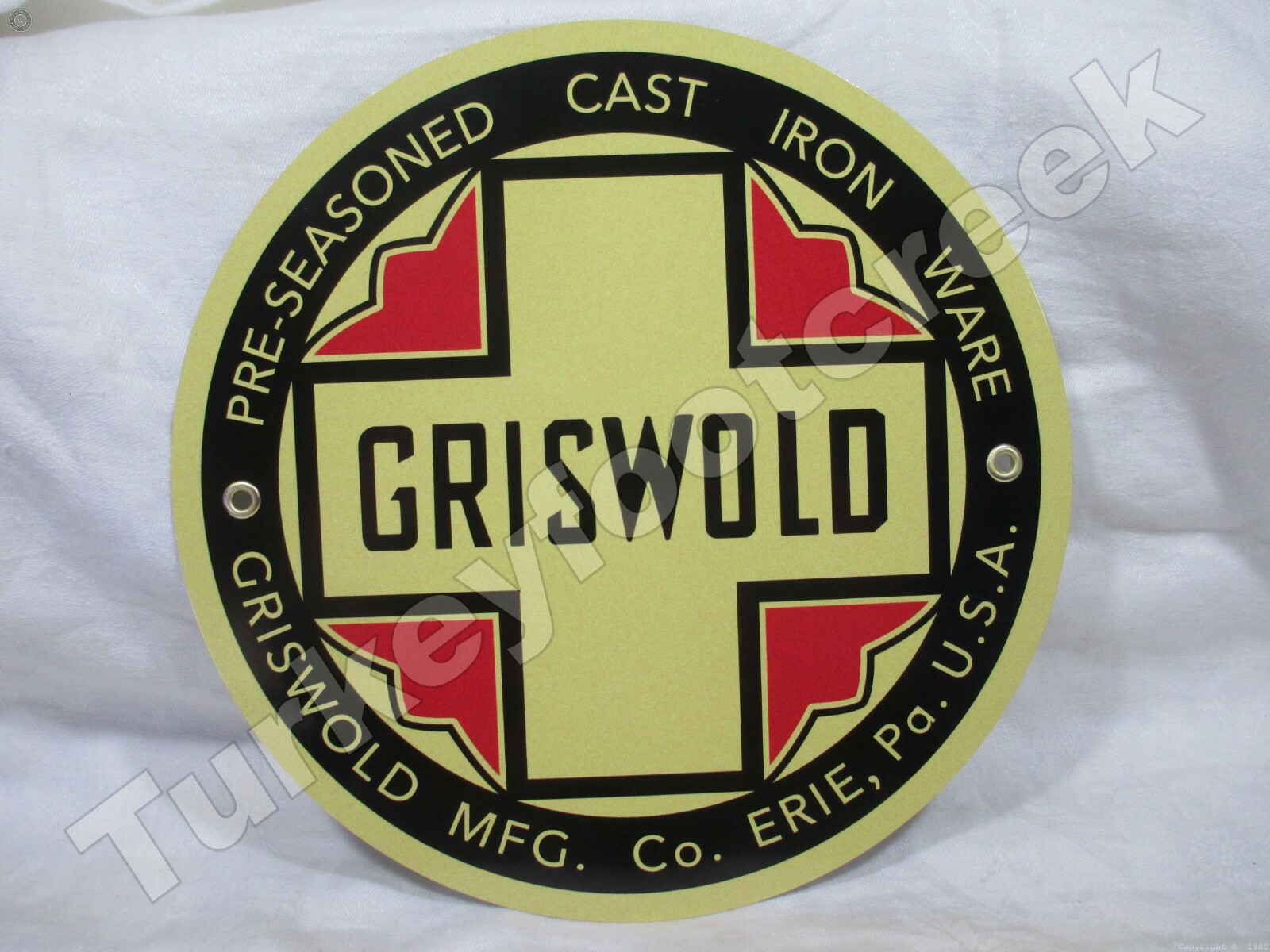 Griswold Cast Iron Ware 11.75″ Round Metal Sign