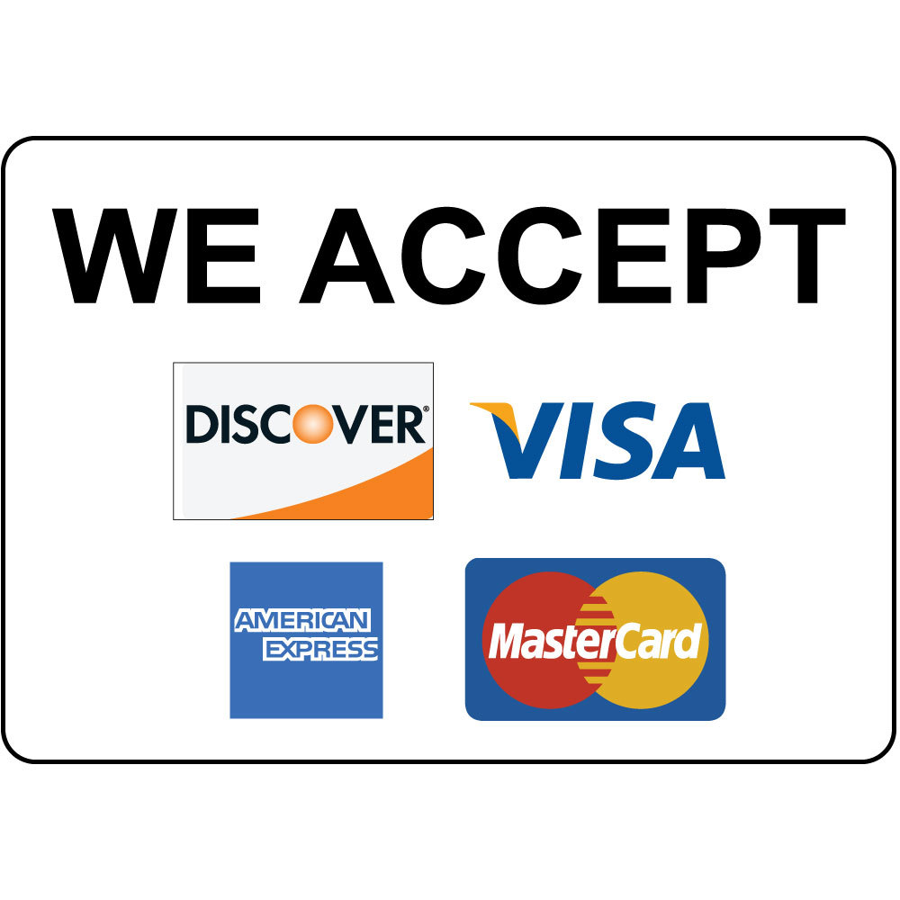 We Accept Discover Visa American Express Mastercard Aluminum Metal Sign