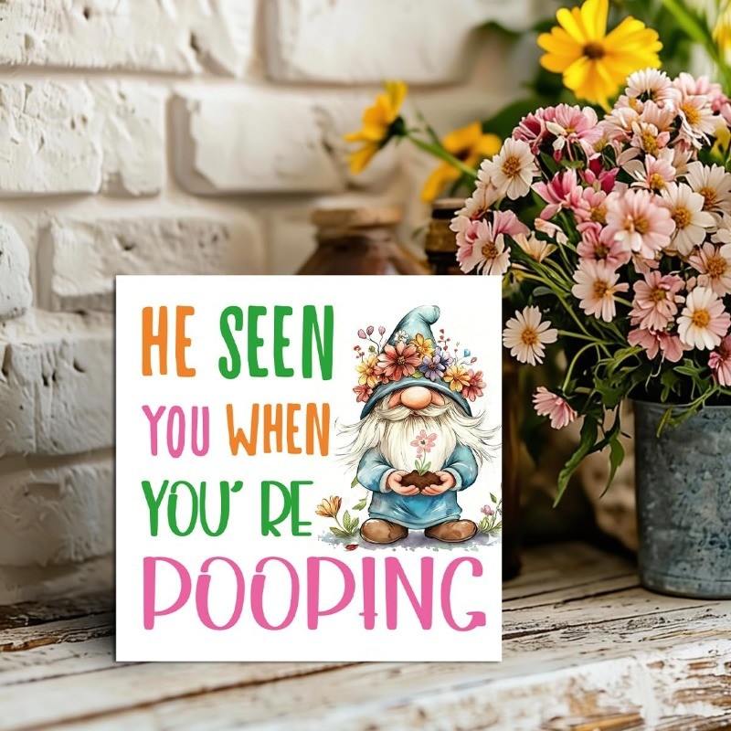 Multicolor Font Wooden Sign Humorous Restroom Farmhouse Tabletop Decor Present