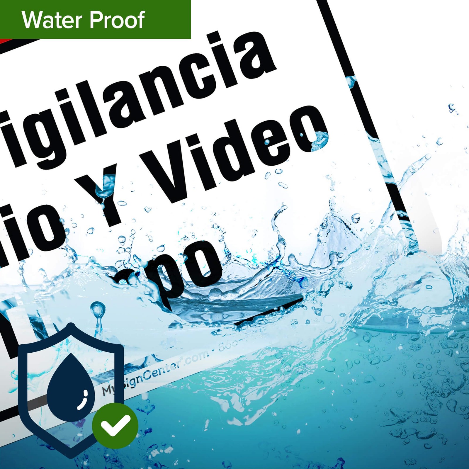 Audio & Video Surveillance On Duty At All Times Sign, Bilingual English and S…