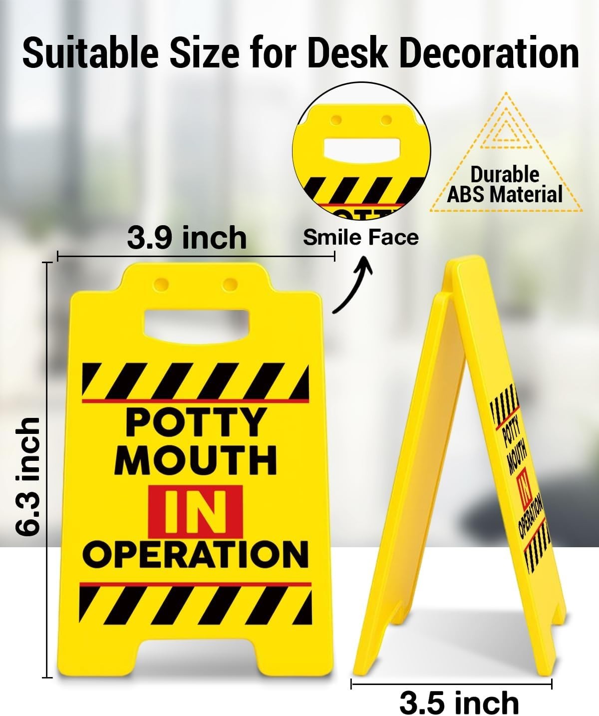 Potty Mouth in Operation: Humorous Desk Sign for Office Decorations 6.3×3.9