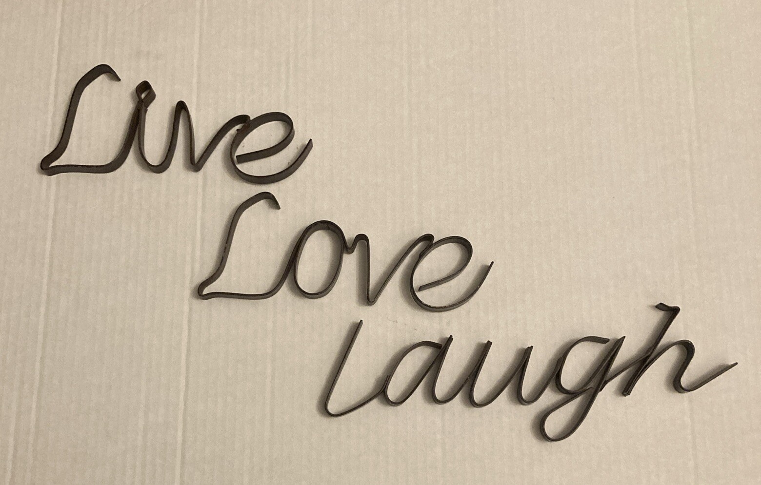Live Love Laugh Rustic Metal Cursive Letters Words Wall Mounted Hangings