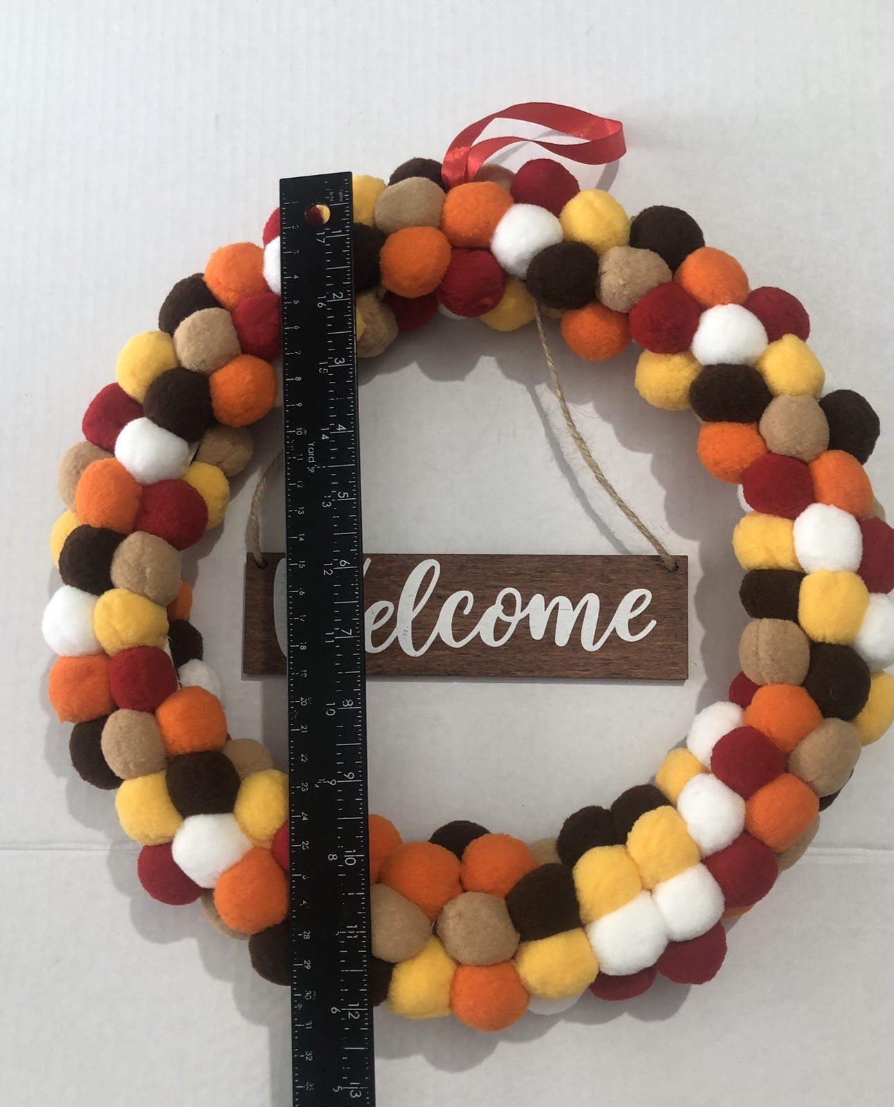 Home Decor Welcome Sign Orange Brown White S1D23