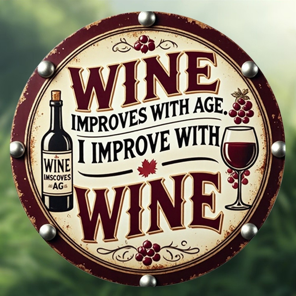 One piece, Wine gets better with age, Reusable Classic Round Tin Metal Signs