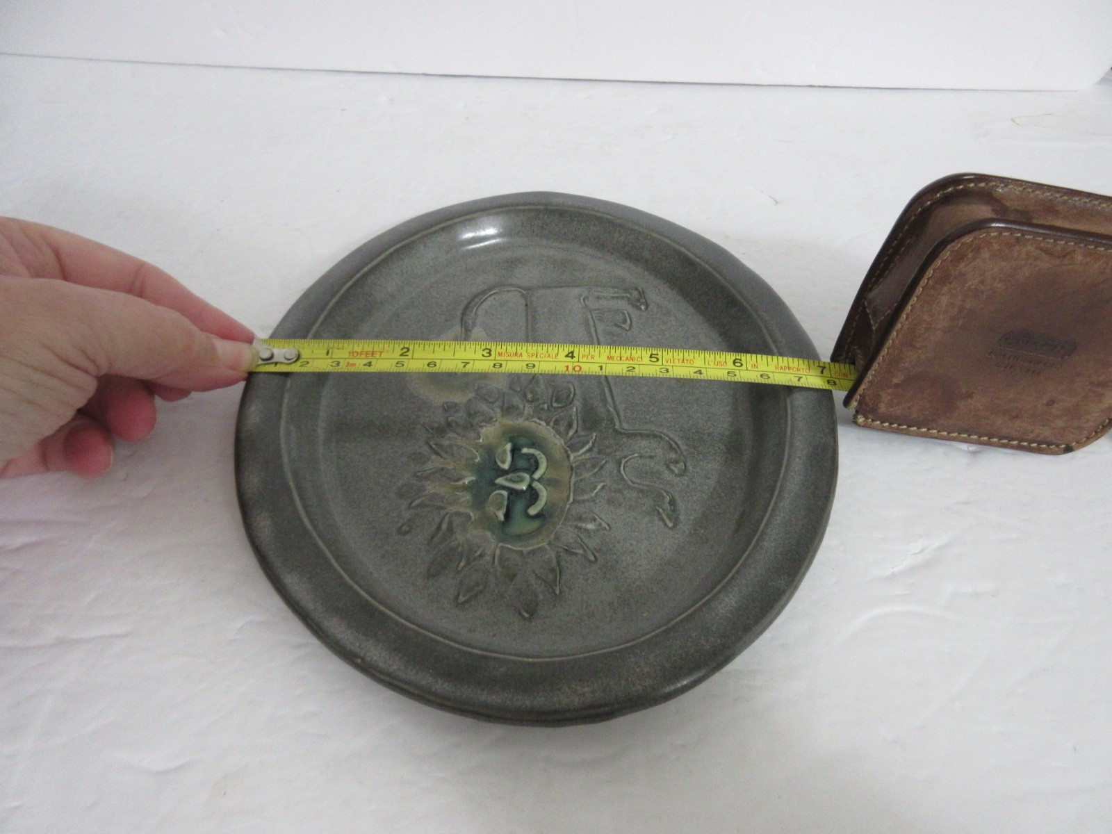 Vintage Bennington Pottery Vermont Oval LION Wall Plaque Plate – Gray / Blue