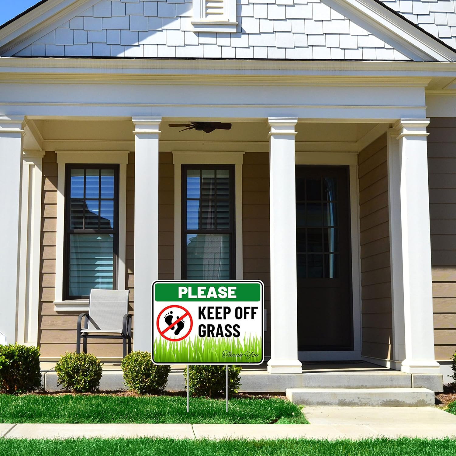 2PC Keep off Grass Sign with Stake, 12 Inches by 9 Inches – Corrugated Plastic –