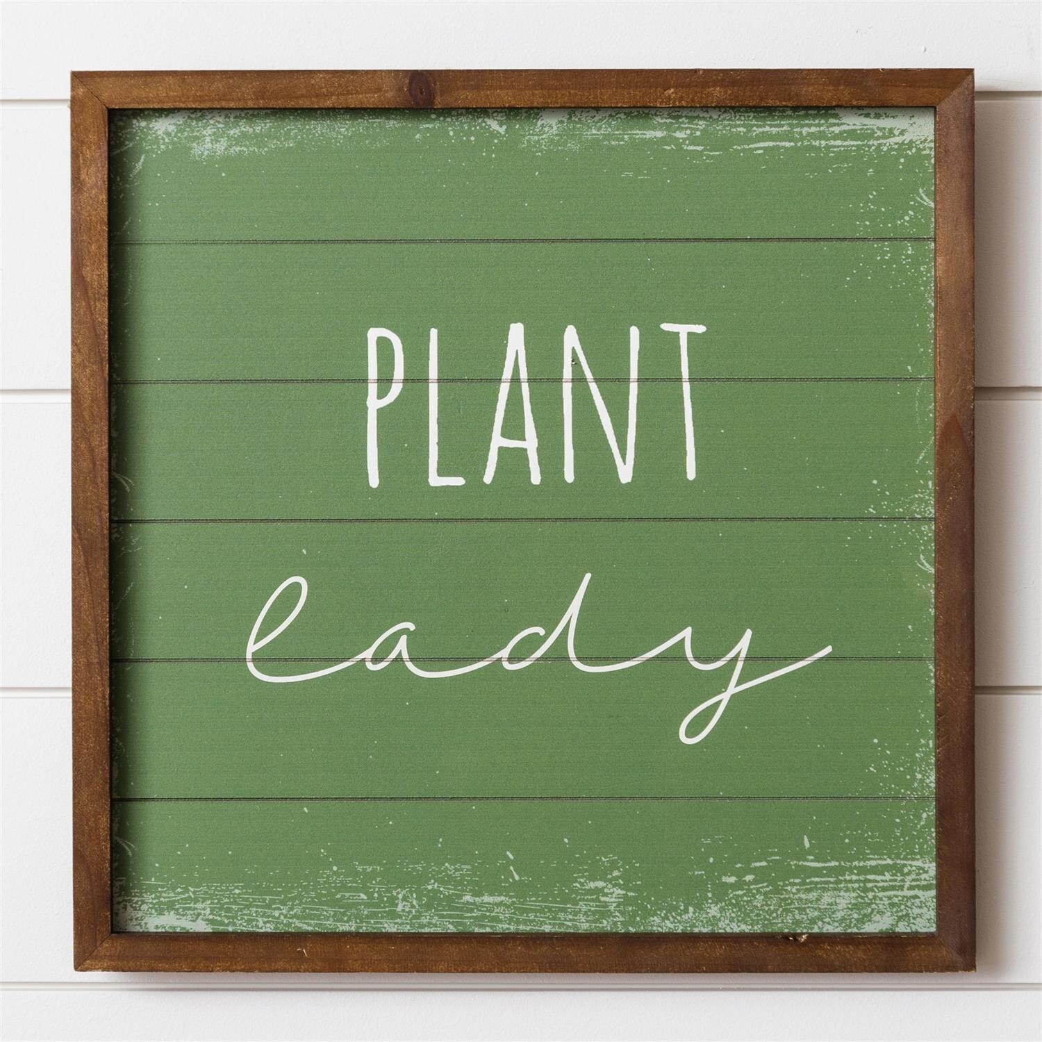 New Garden Botanical GREEN PLANT LADY SIGN Wall Hanging 14″