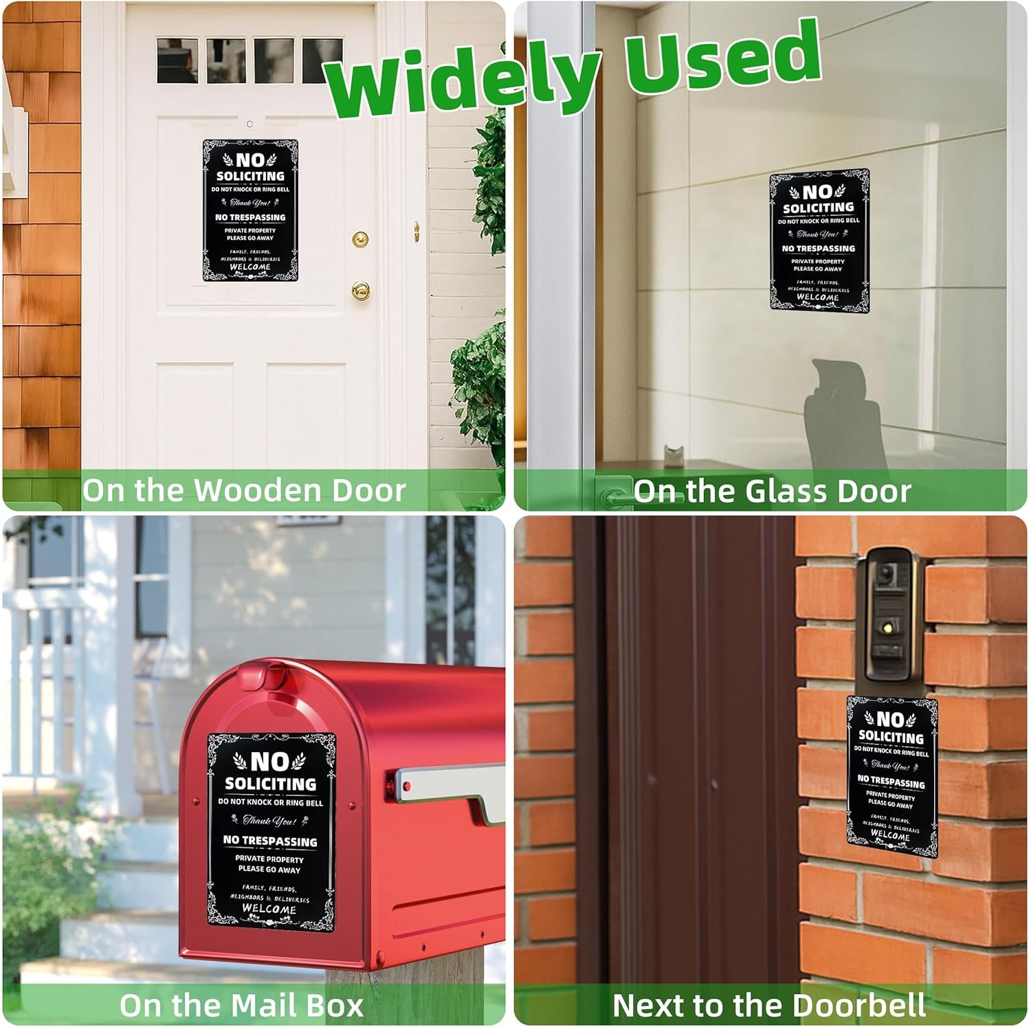Daily Decorative Signs No Soliciting Chic Metal Signs for Outdoor Yard Signs NEW