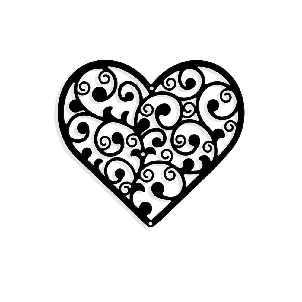 Heart Vine Metal Wall Art Decor, Matte Style Wall Hanging Decor Silhouette Wa…