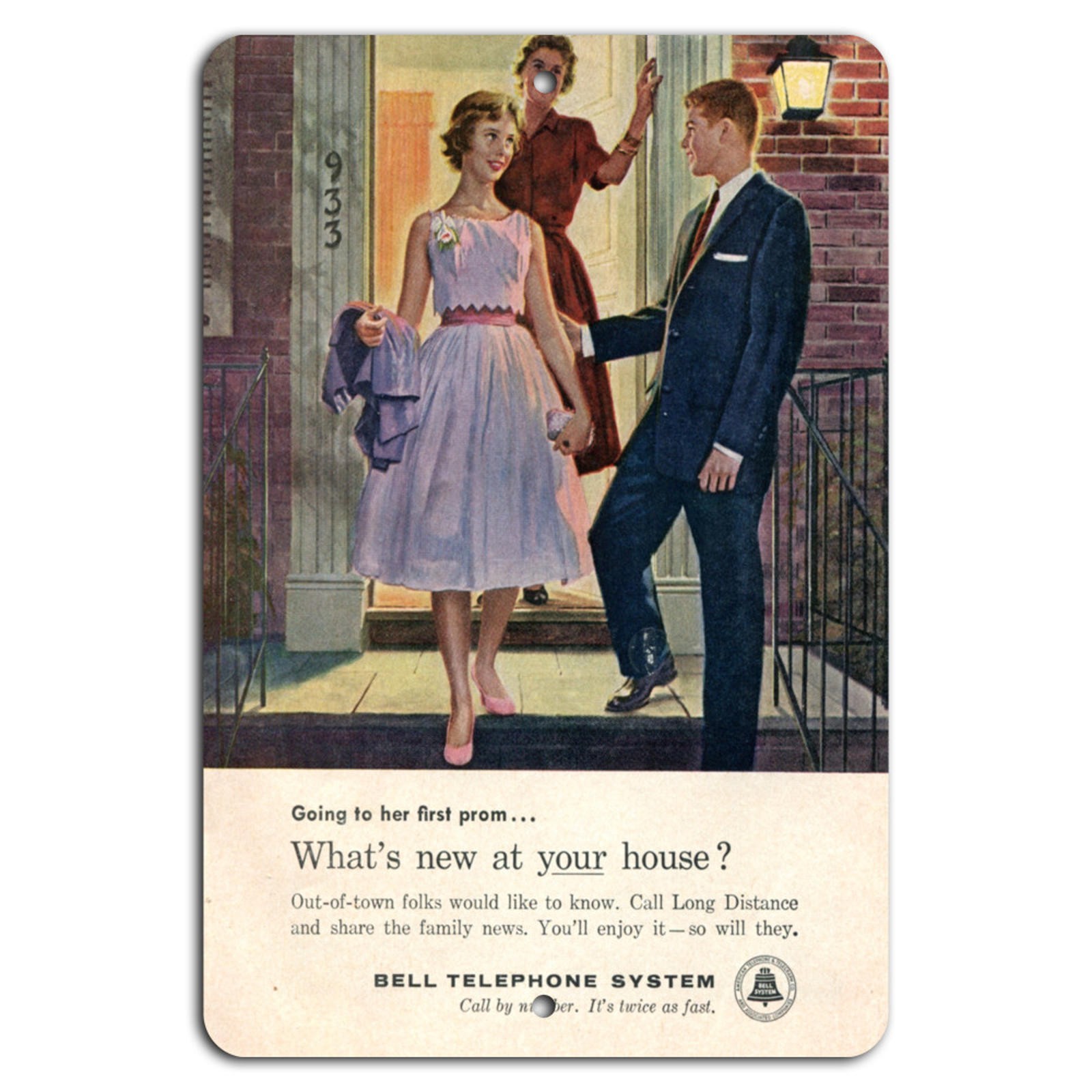 Vintage Prom Night Sign BanginPrints Bell Telephone Retro Aluminum