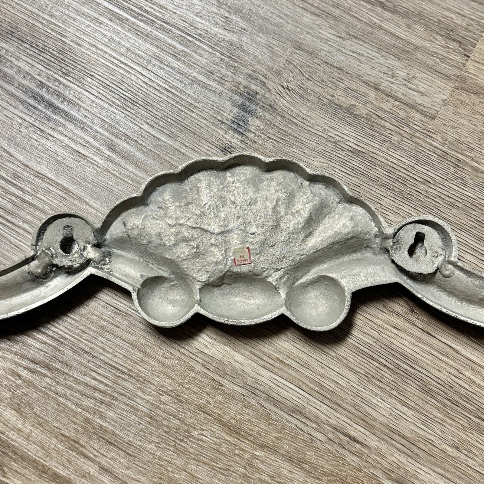 Vtg India Silver Metal Ornate Victorian Scroll Decorative Wall Hanging Decor