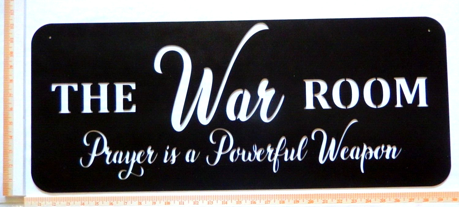 ~NEW~ LARGE 14ga.” THE WAR ROOM PRAYER IS A POWERFULL ” ~ Metal Wall Art 30″x12″