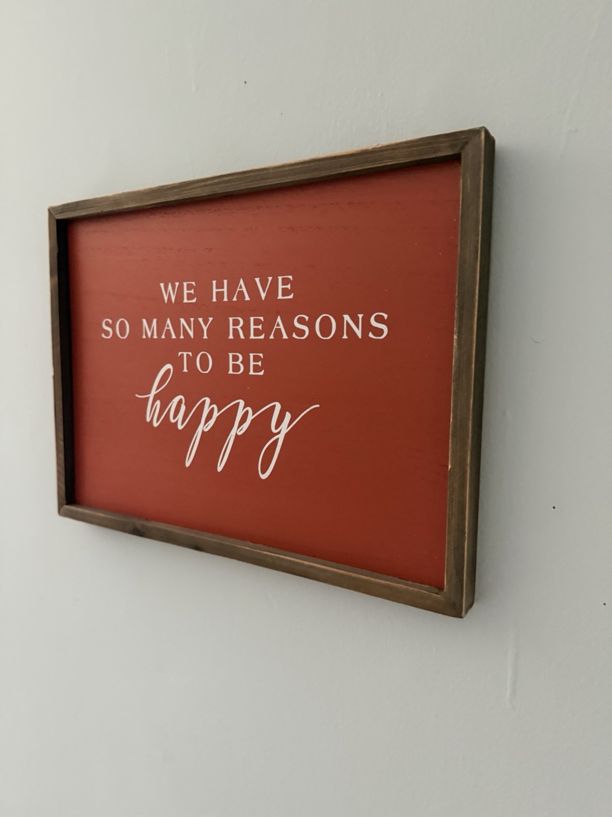 Wood Framed Inspirational Quote Wall Sign, Red/Brown/White, Horizontal