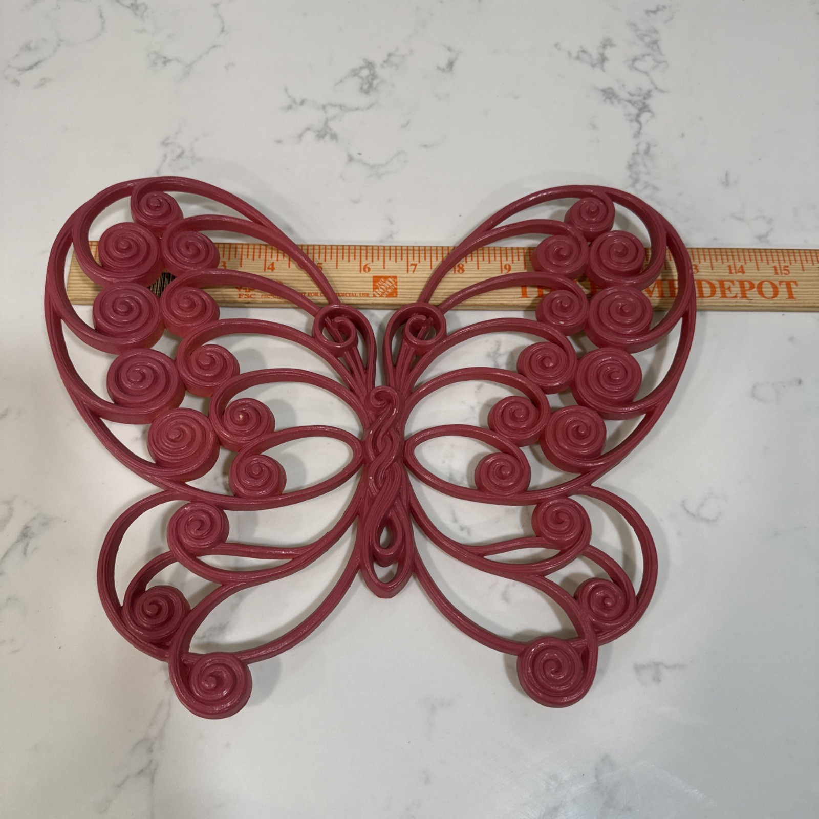 Vtg. 1970S Burwood Pink Butterfly Wall Decor Boho Retro Mcm. ￼