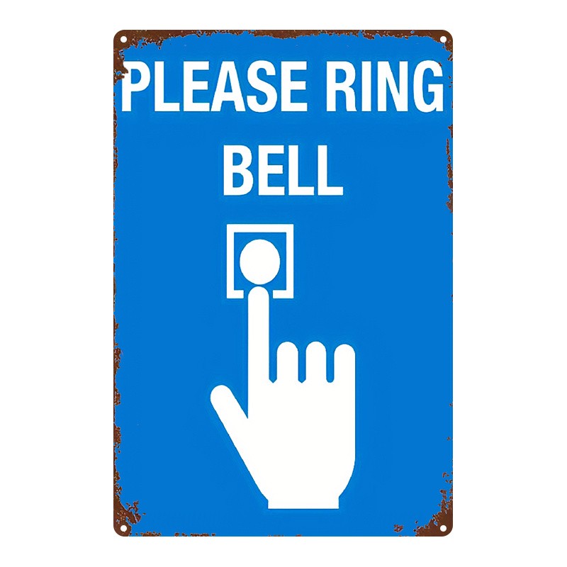 Shop Door Sign Metal Sign Please Ring Bell Wall Plaque for Office Decoration
