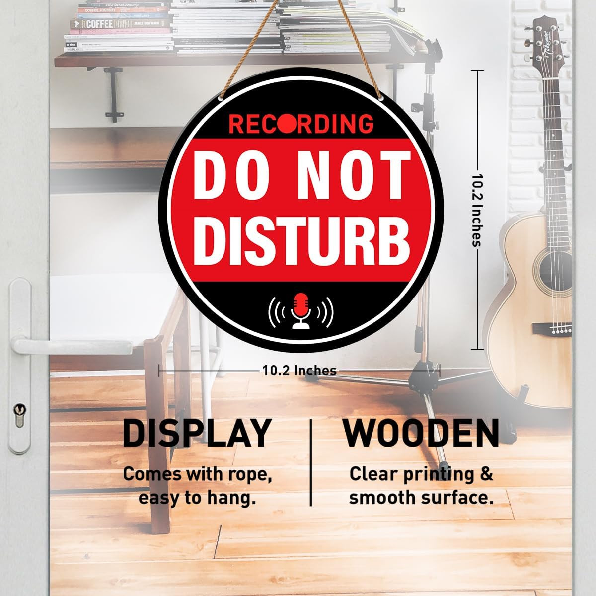 Recording Studio Door Sign, Recording in Progress Do Not Disturb Hanging Sign fo