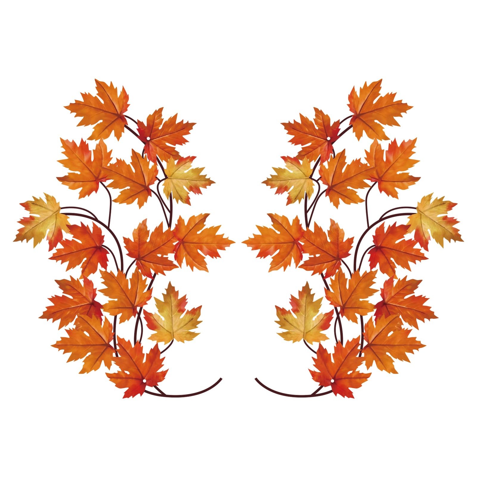 Rustic Maple Leaf Metal Wall Art Leaves Sculpture Fall Hanging Decor 2 PCS