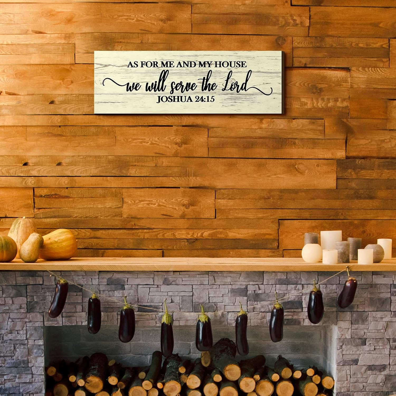 Christian Wall Art Decor, As for Me and My House We Will Serve the Lord Woode…
