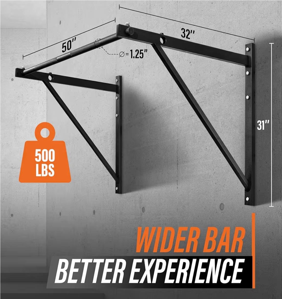 Horizontal Bar On Wall Black Metal Sign