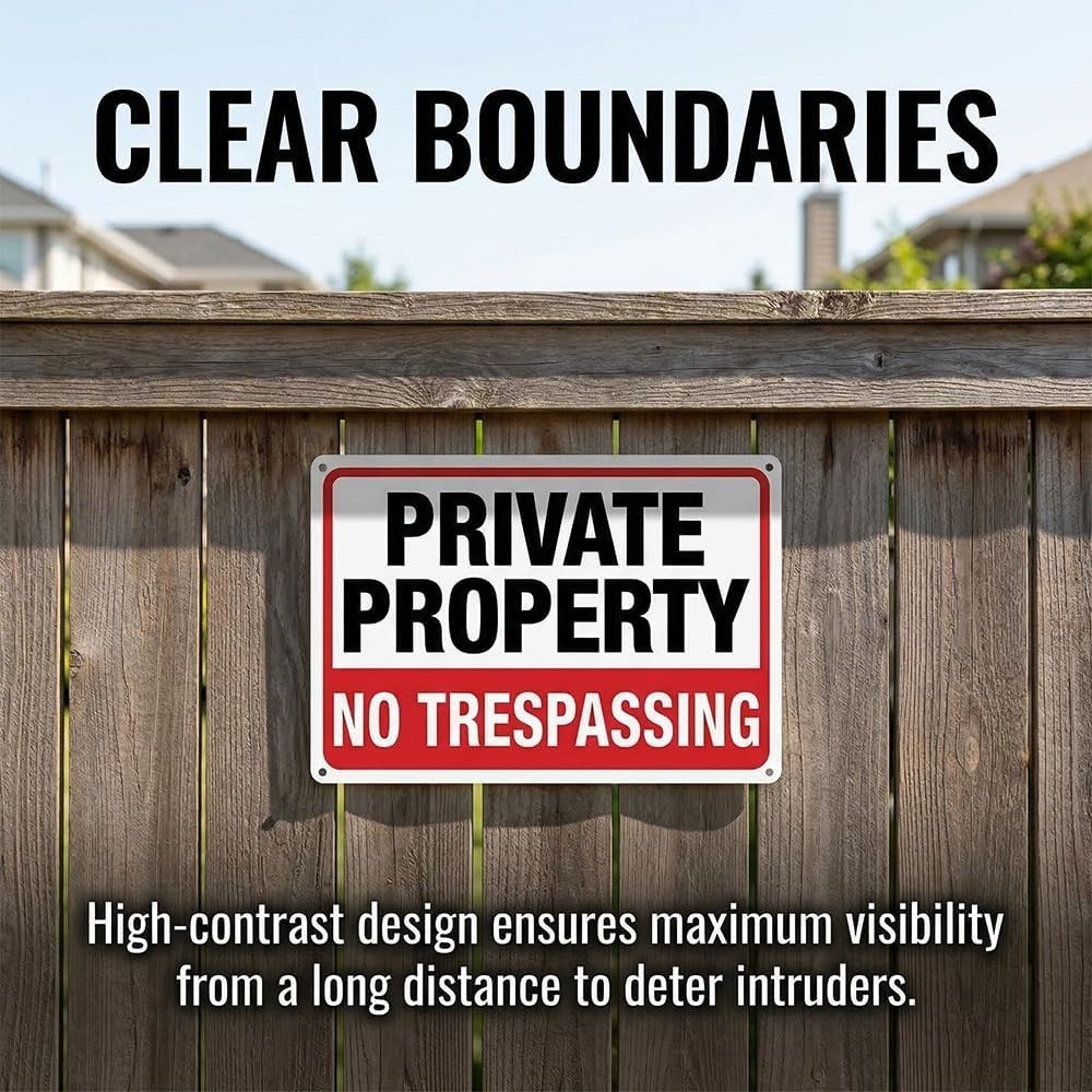 2-Pack No Trespassing Signs Private Property Metal Sign 10 x 7 In Aluminum | …