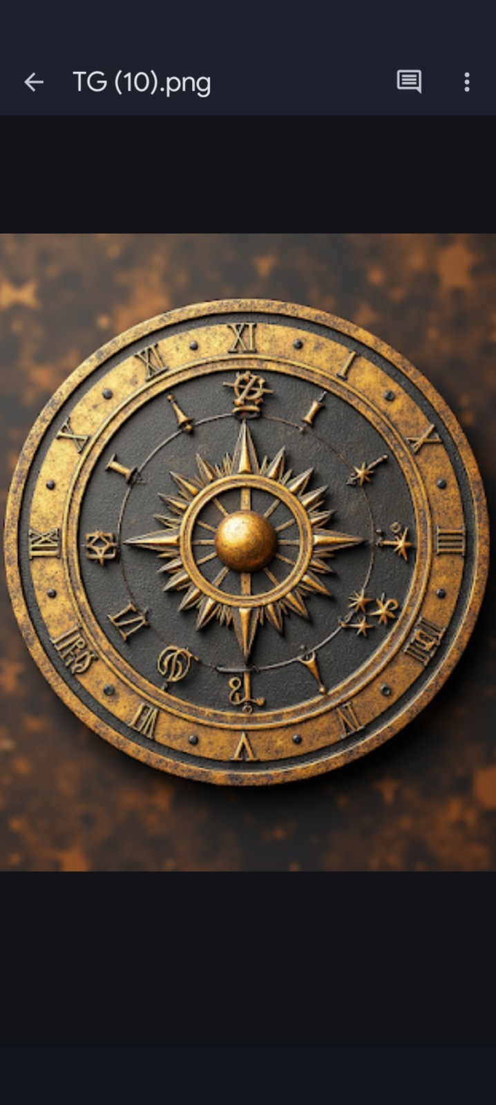 Antique Style Astrology Round Metal Wall Plaque Decorative Gold Black Finish
