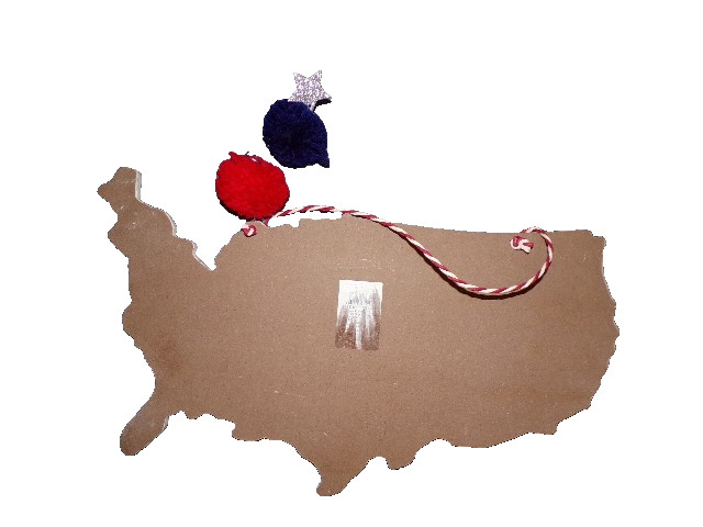 New 16″x8″ Wooden plaque United States of America Hanging Decor tassels sterTB