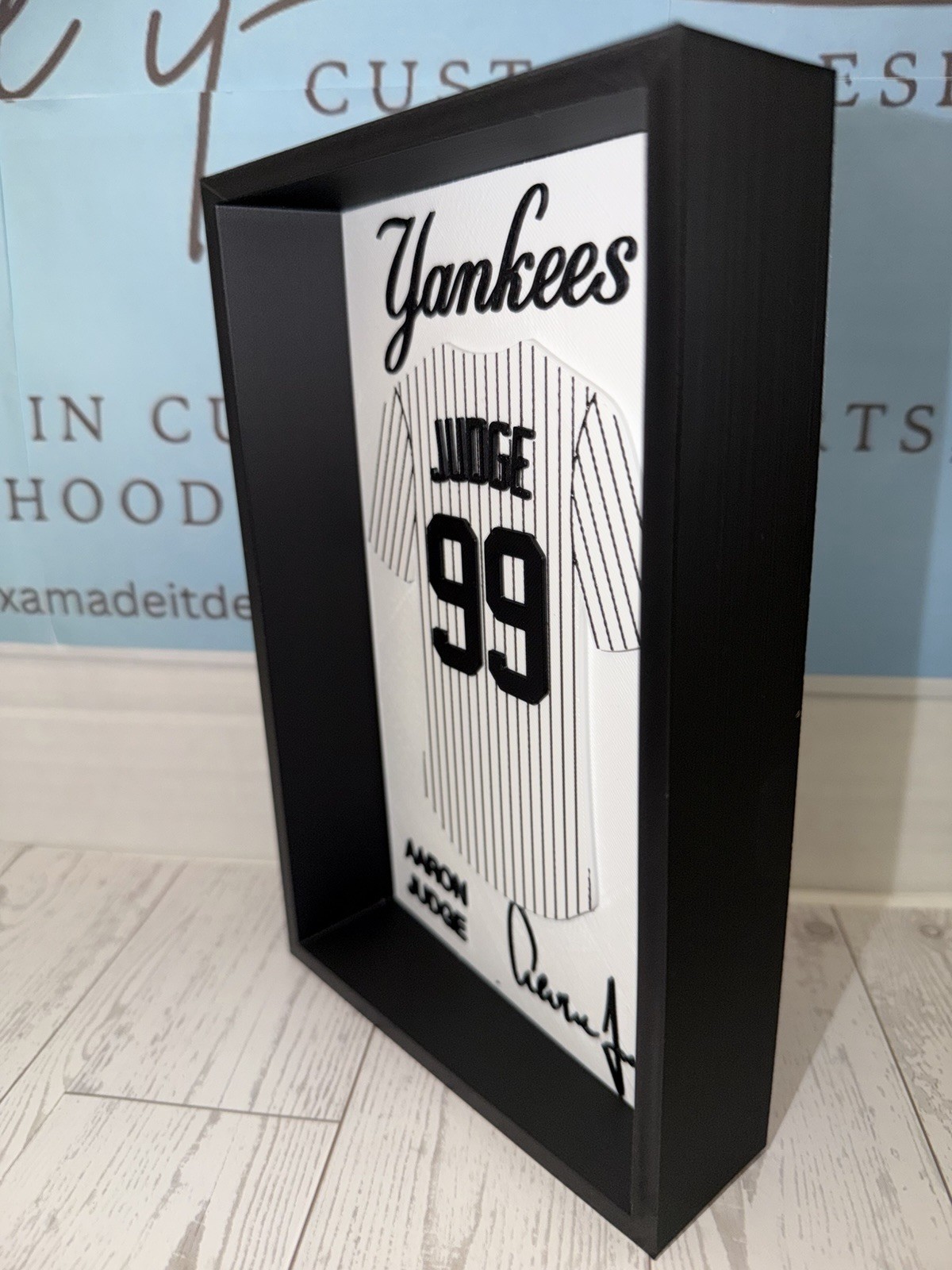 NY Baseball #99 Inspired Player Jersey Display 3D Printed PLA Wall/Desktop Decor