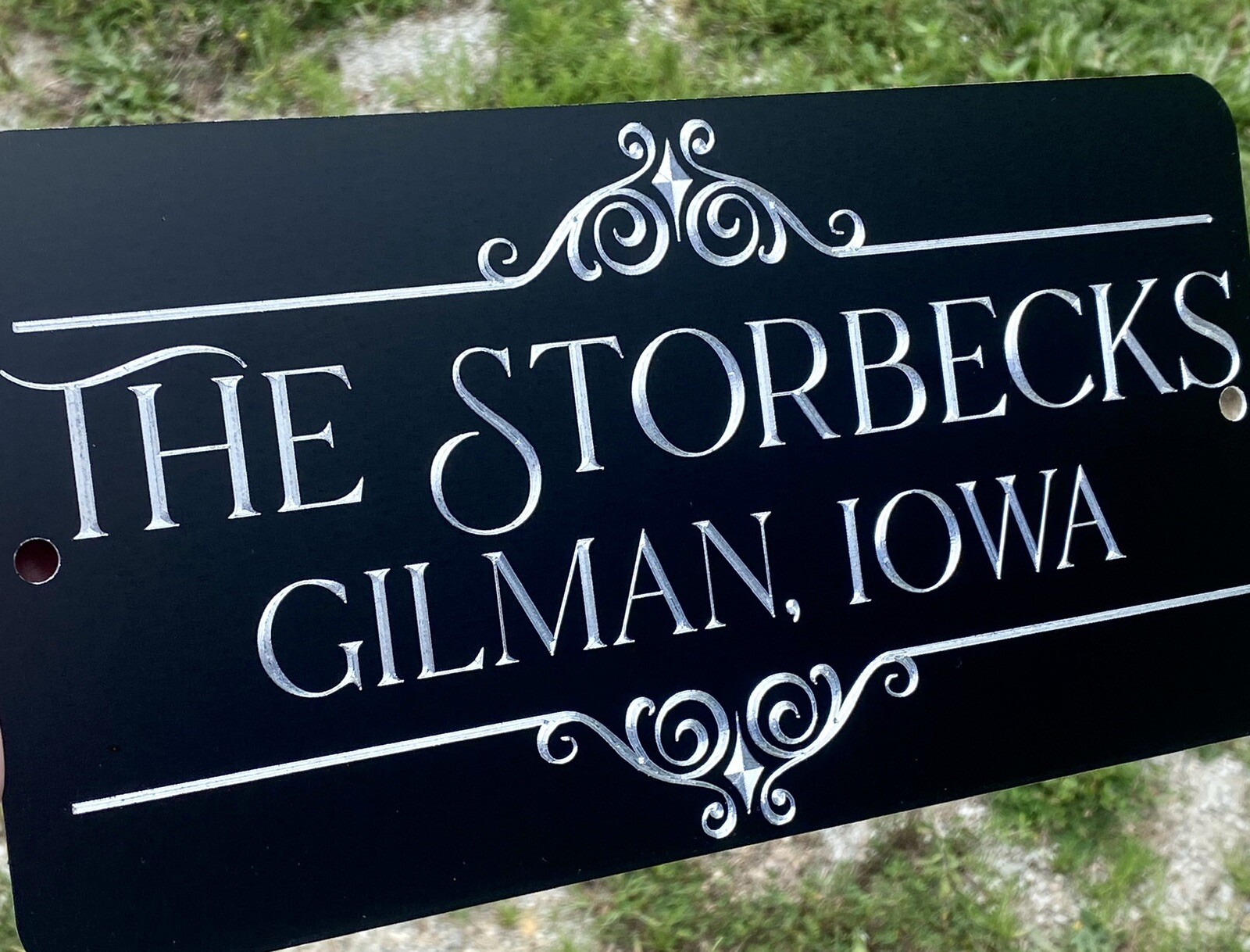 Silver Engraved Personalized YOUR Text Custom House Home Metal 6×12 Sign Gift