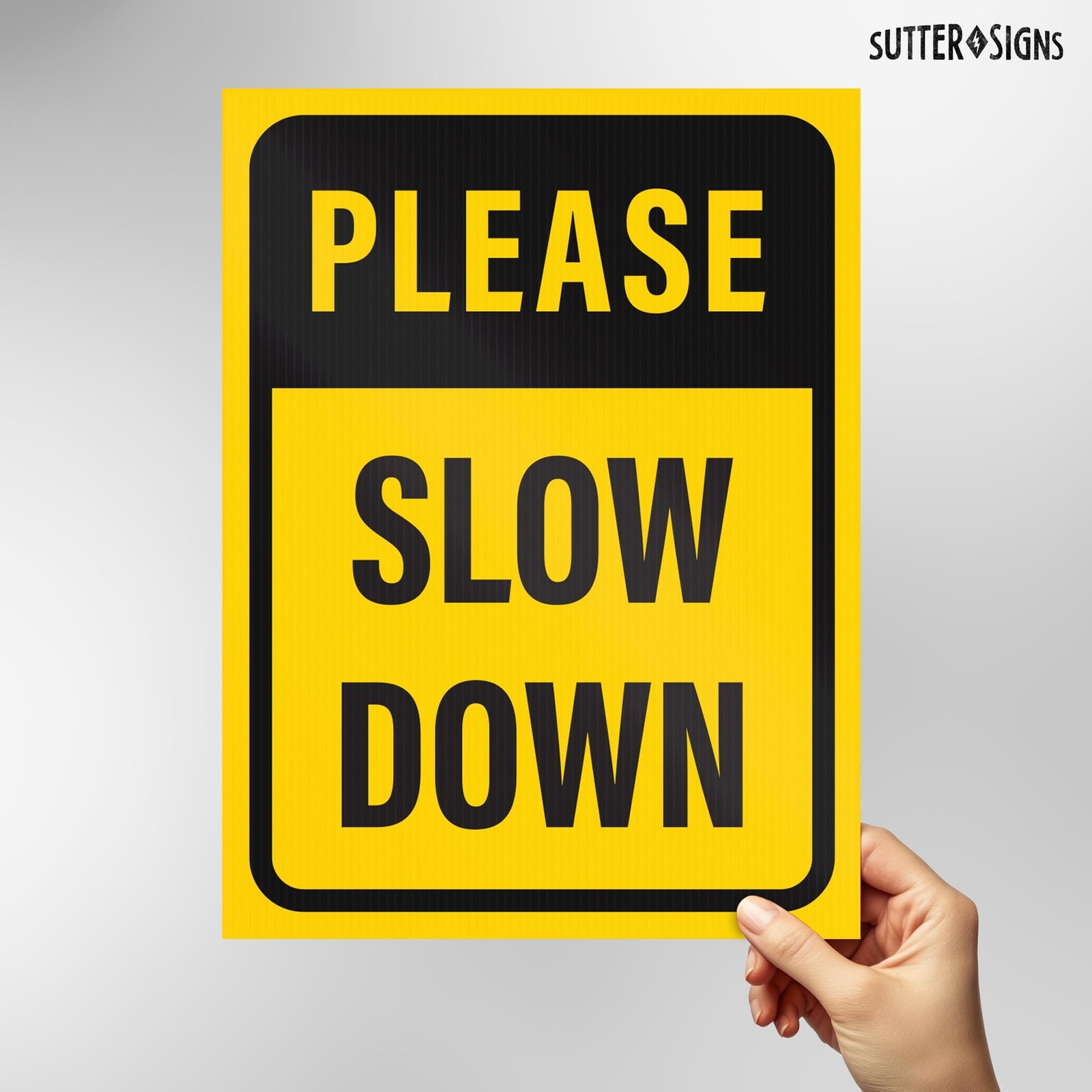 2-Pack 12×16″ “Please Slow Down” Yard Signs with H-Frame Stakes Plastic