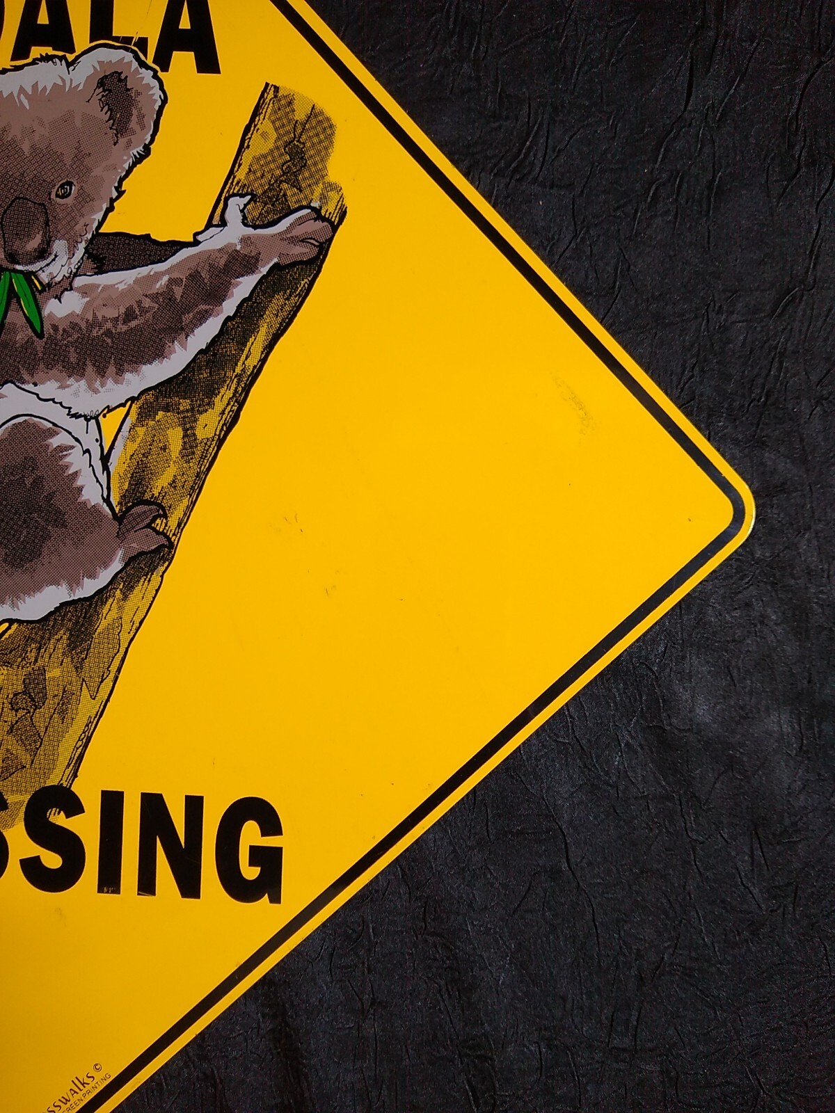 KOALA CROSSING SIGN 12″X12″ Australia bear animal vtg retro road street garden