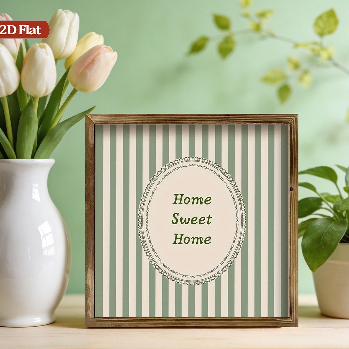 Rustic Sage Green Home Sweet Home Wooden Plaque Perfect Family Housewarming Gift