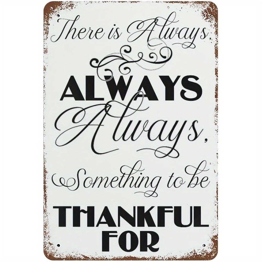 Vintage Metal Wall Sign 8×12 Inch Distressed White & Brown Tin Plaque