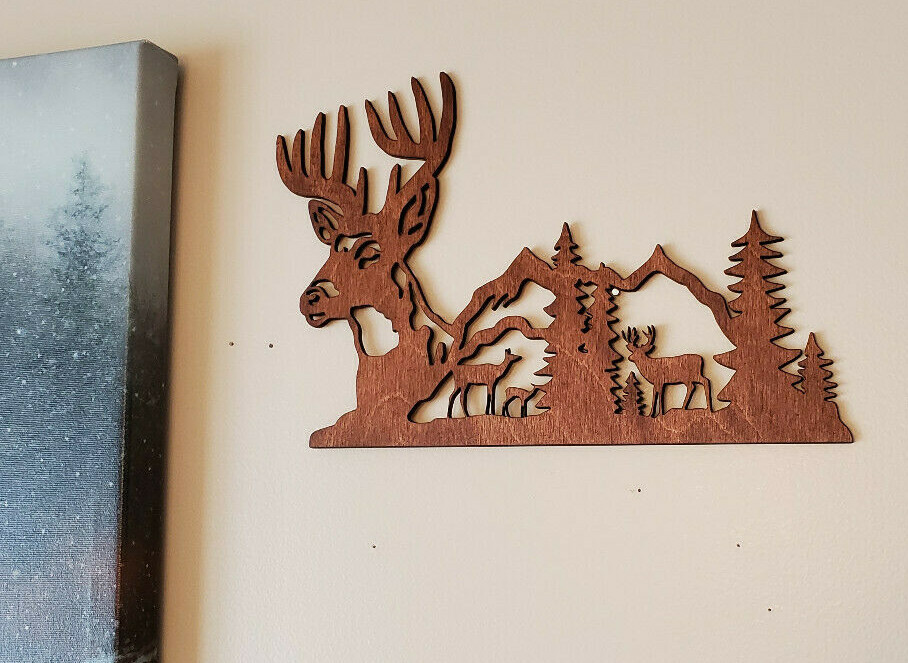 Beautiful Custom made Deer Scene accent for your picture arrangements.