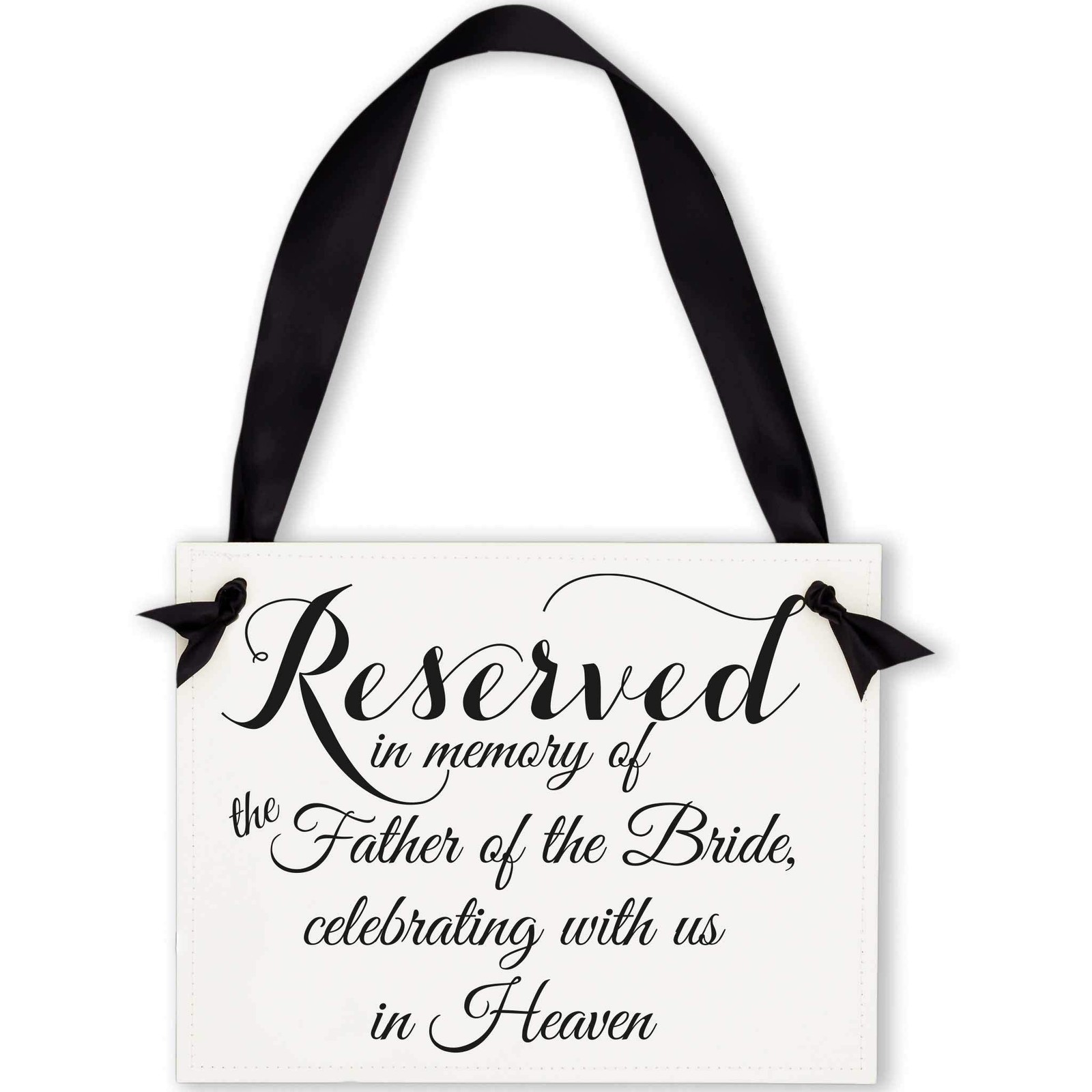 Wedding Memorial Sign 11×8.5 inches Black Font White Linen Cardstock – Honor