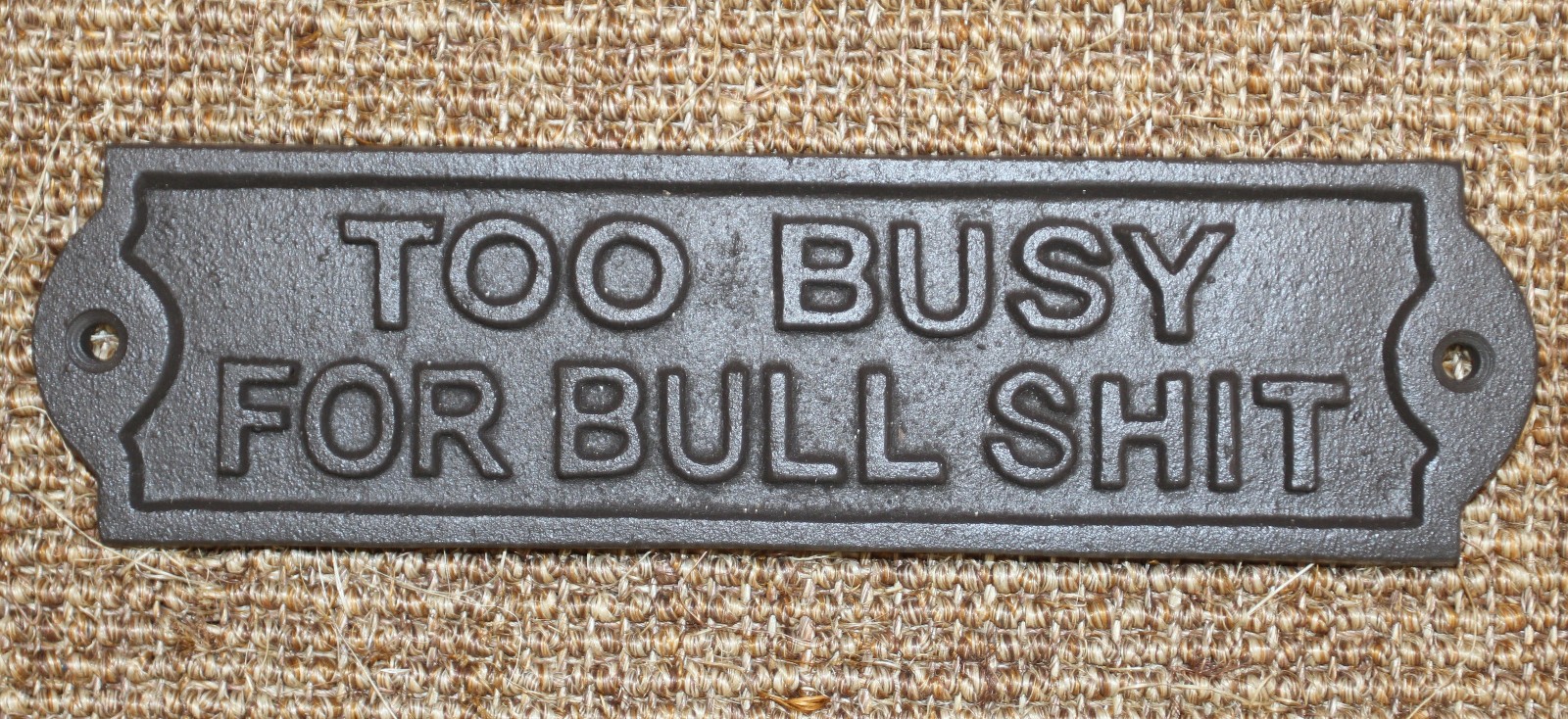 2-TOO BUSY FOR BULLSHIT Metal Humorous Sign,Country Decor,Shop Wall Sign,W-65