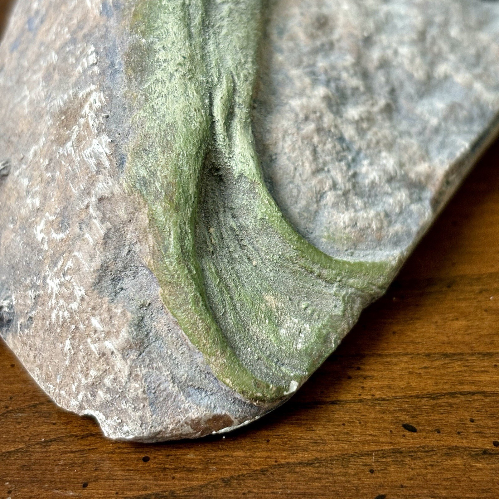 Whimsical Mermaid FOSSIL Nude Woman Art Wall Hanging Stone Sculpture Artist Made