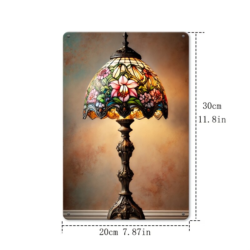 Classic Vintage Floral Table Lamp Metal Sign 2D Indoor/Outdoor Decorative Signs